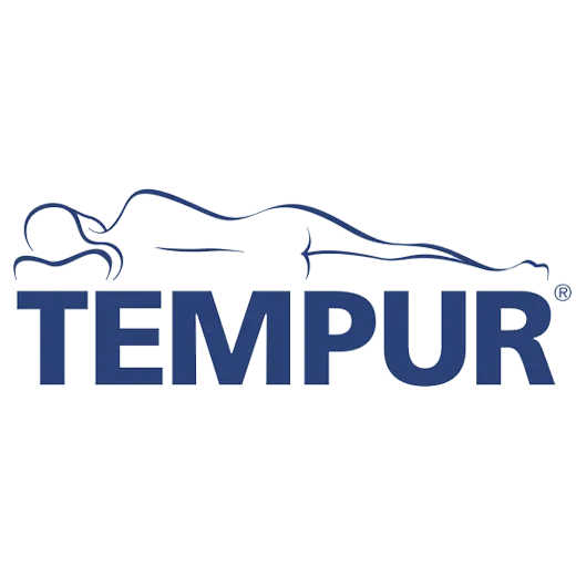 Tempur Logo blau mit transparentem Hintergrund.